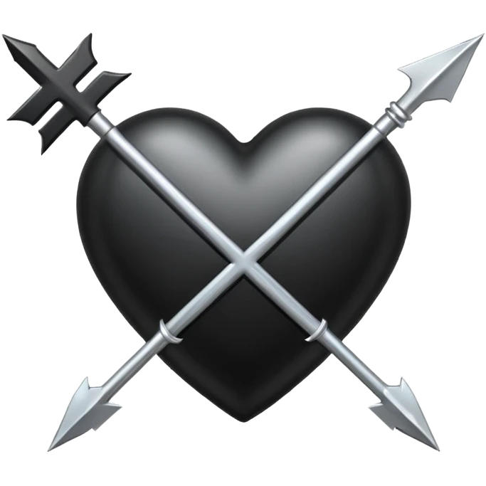 Black heart with cross arrow. Don't use red colour  emoji