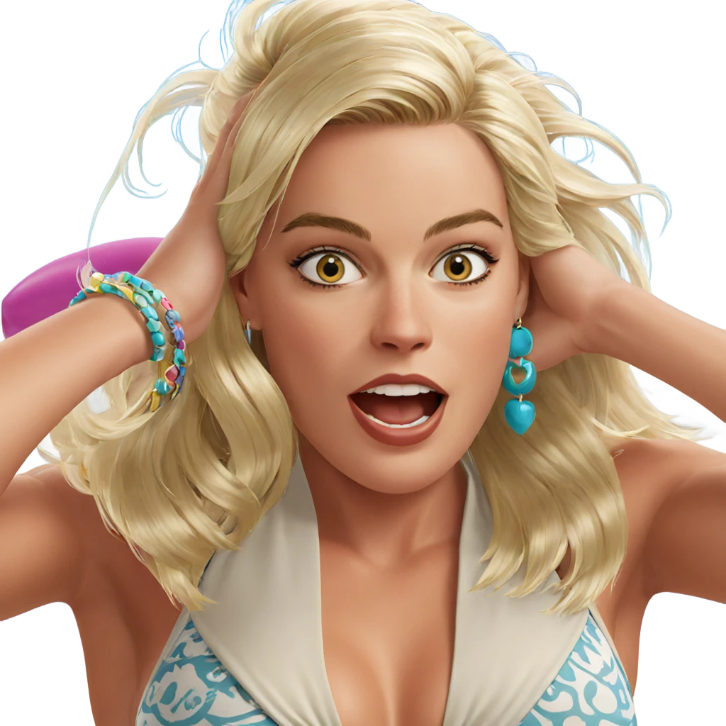 blonde girl in bikini jewelry emoji