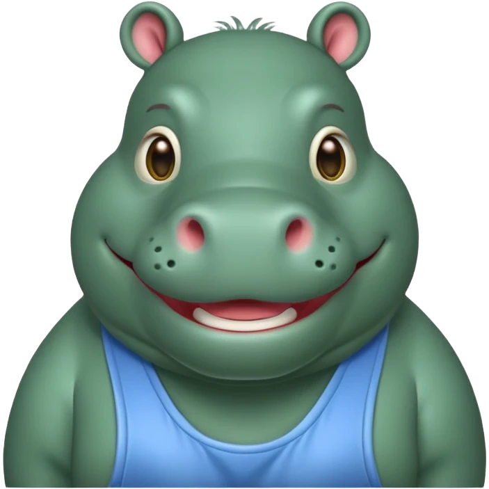 Green bib hippo emoji