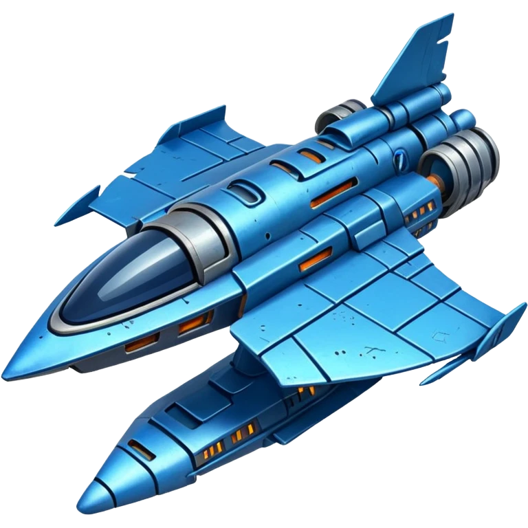 blue futuristic scrap spaceship  emoji