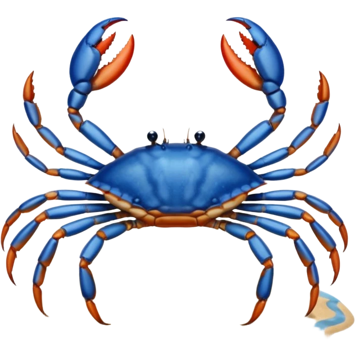 A blue crab with eight legs and two pincers emoji
