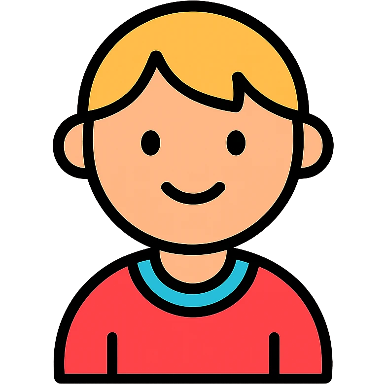 child, lineal color icon with black outlines, simple and modern emoji