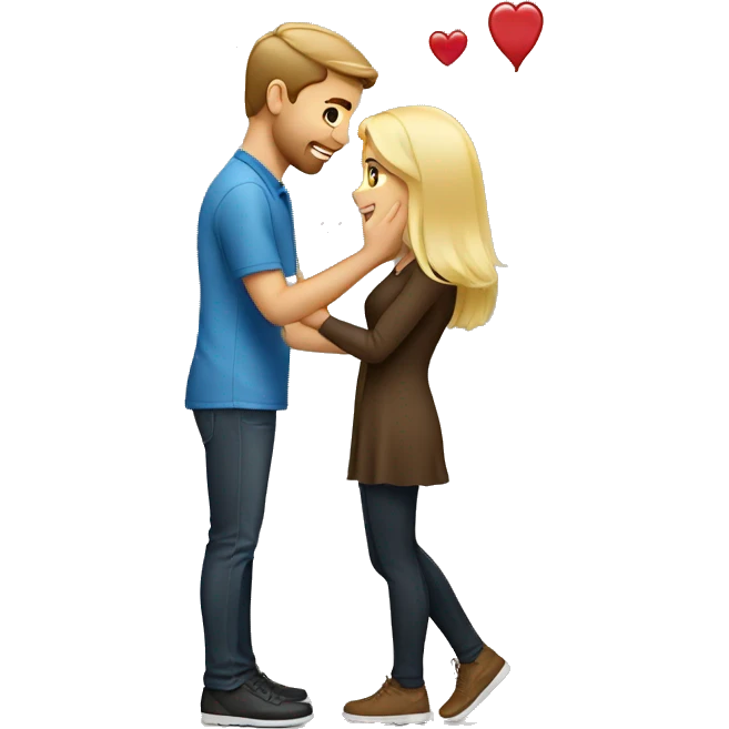 Brown hair guy proposing to blonde girl  emoji
