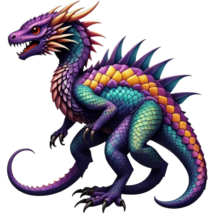 Gothic badass cool complex exotic colorful aesthetic-scenery-Fakémon-creature (full body) emoji