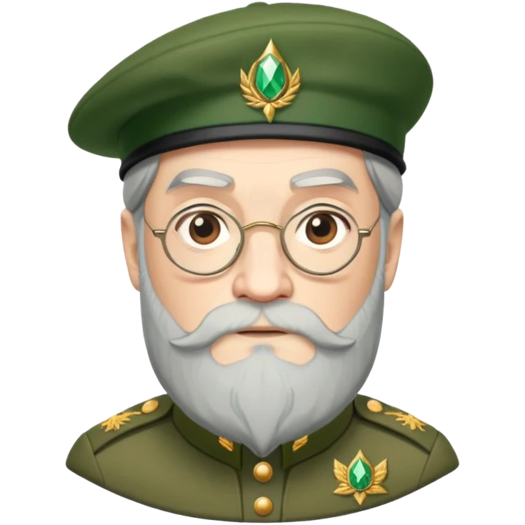 Dumbledore green beret hat with decoration pattern emoji