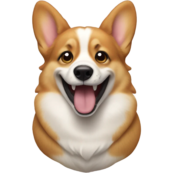 corgi with a rawr fac emoji