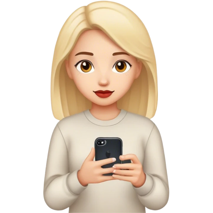 Girl caring a phone case in one hand  emoji