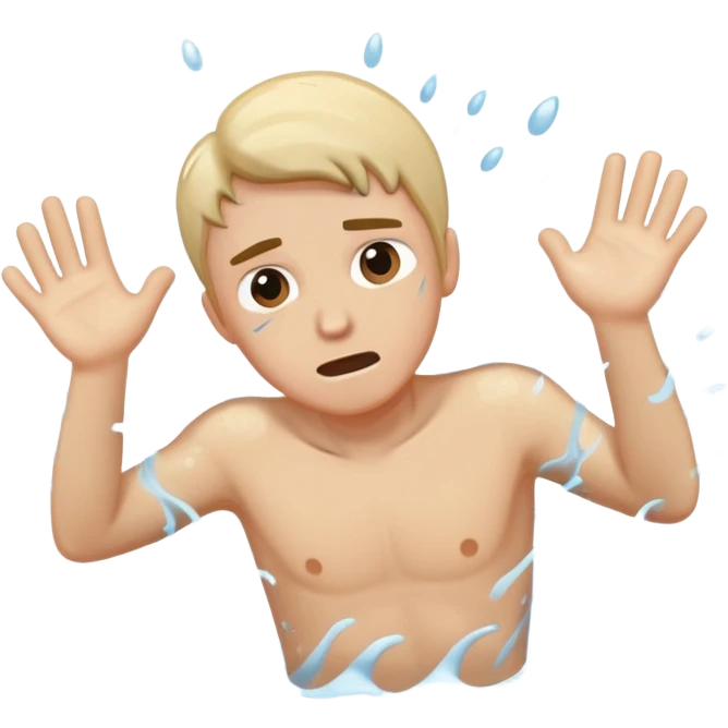 A man trying to escape from drowning emoji