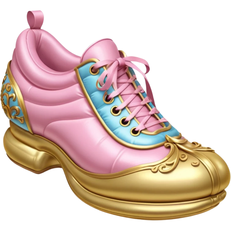 vintage rococo pale gold & pink inflatable puffy shoe emoji