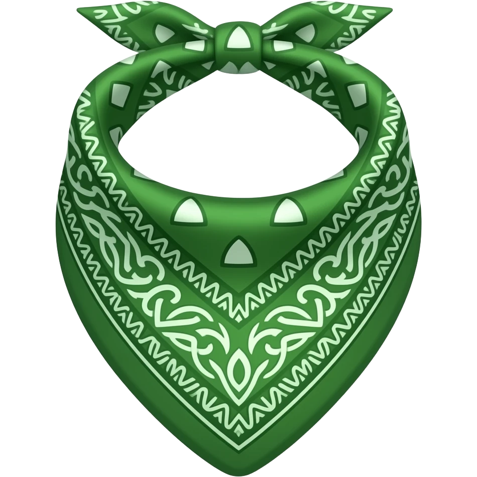 green tied bandana emoji