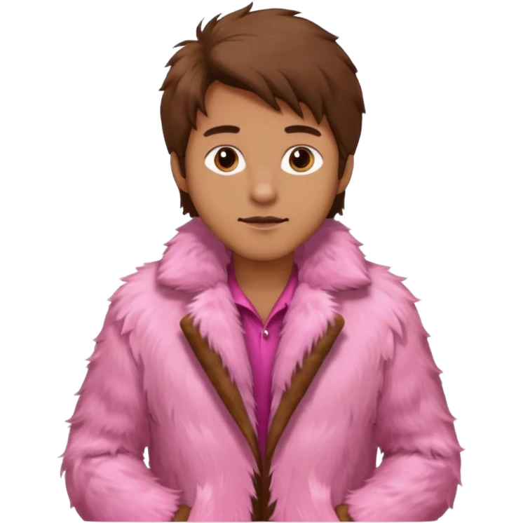 Pink fur coat male emoji