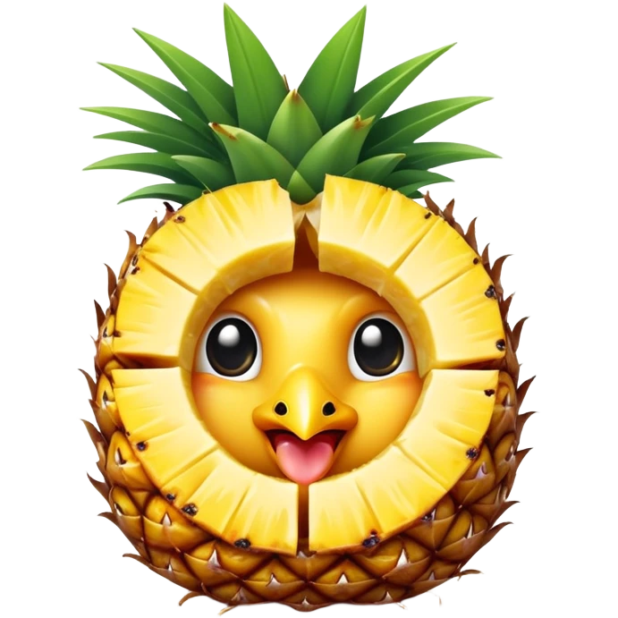 General tso chicken inside of half a cut open hollow pineapple  emoji