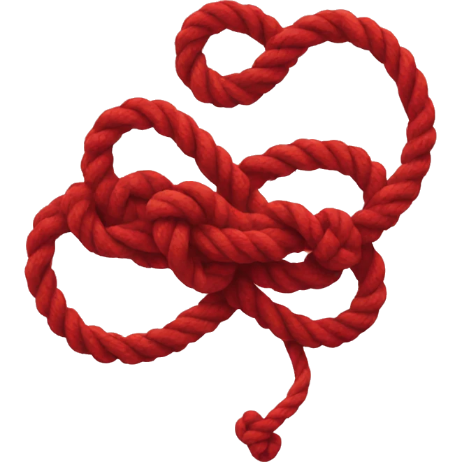 red rope with knot emoji