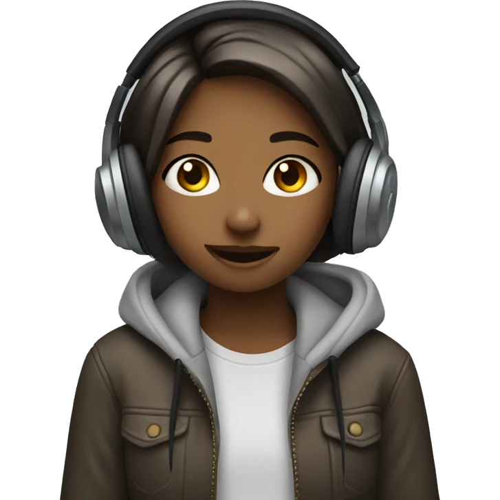 girl listening to music emoji