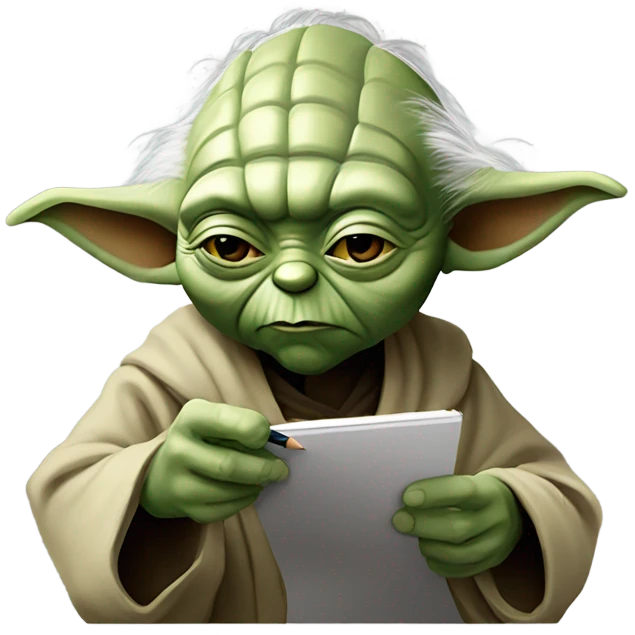 Master Yoda draws Mater Yoda's picture emoji