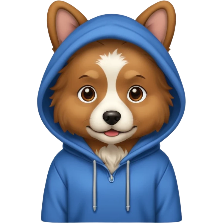 Dog wearing hoodie emoji