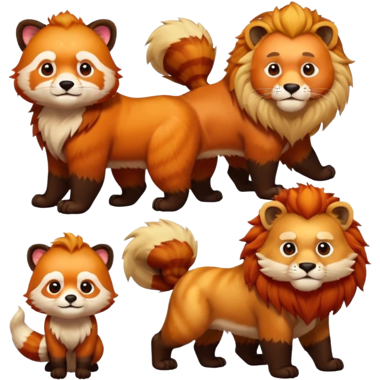 red panda lion emoji