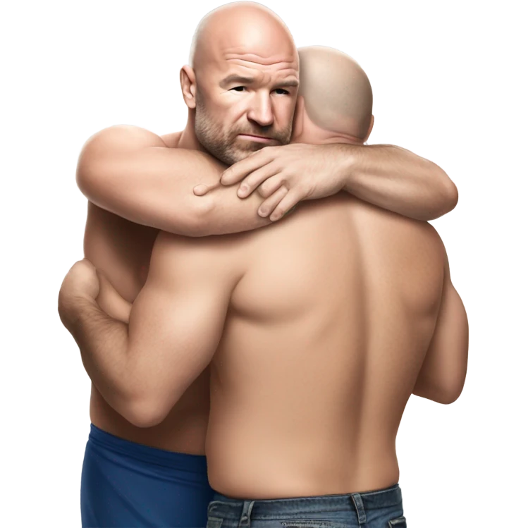 Dana white hugging man shirtless emoji