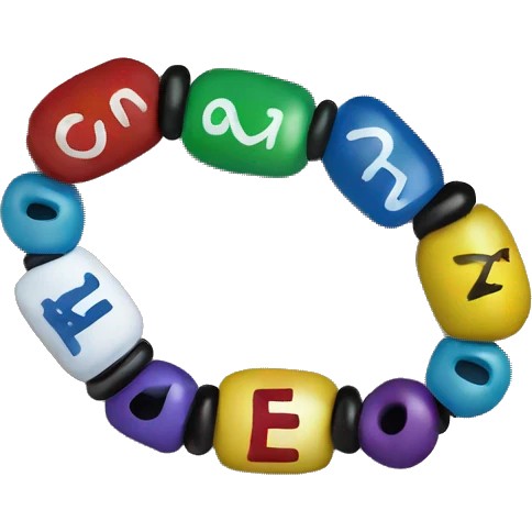 Beaded bracelet with letters  emoji