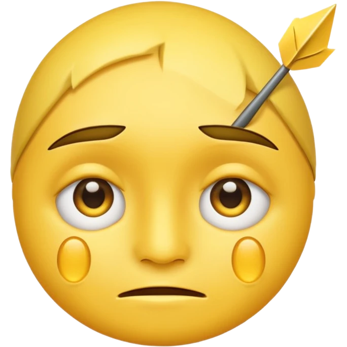 smile,two tears, arrow lke eyes and head tilted a little emoji yellow emoji