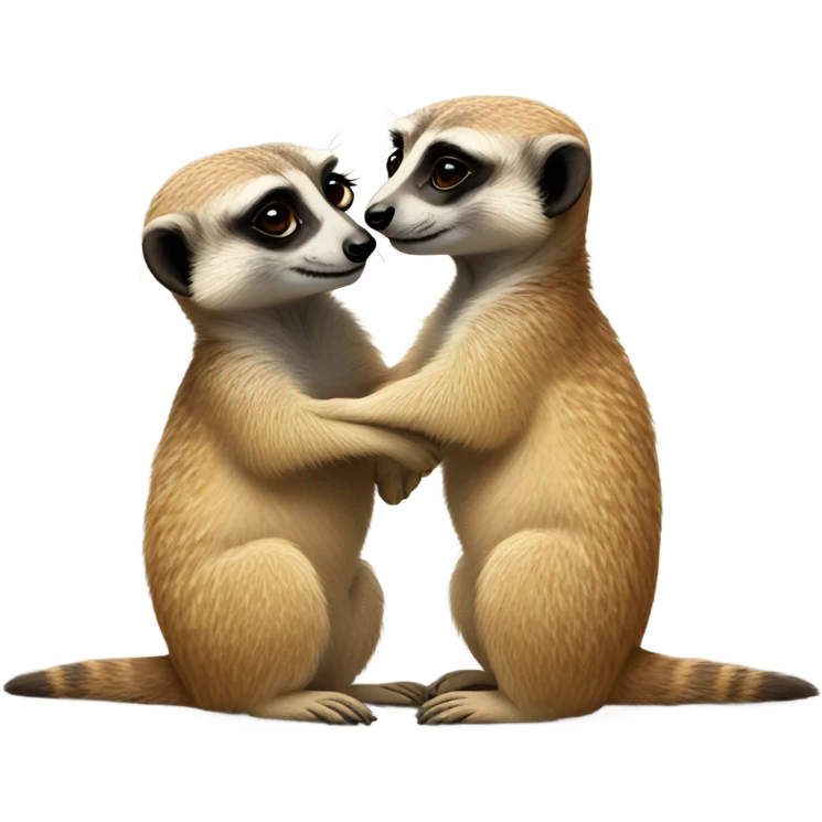 Two meerkats hugging each other  emoji