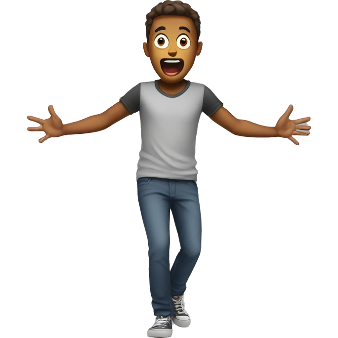 screaming t pose emoji