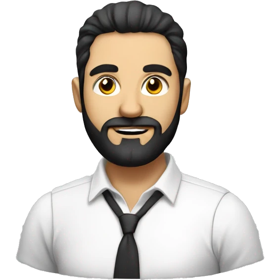 Man photo in office formate, black hair with beard  emoji