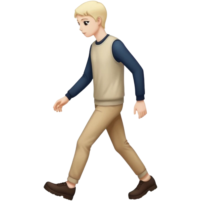 Character stepping out of their own shadow emoji