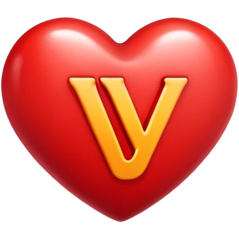 Heart with the letter Y inside  emoji