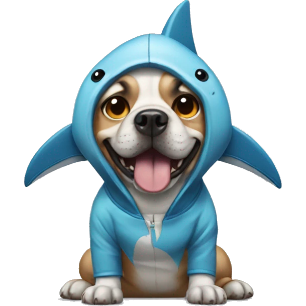 dog with shark outfit emoji