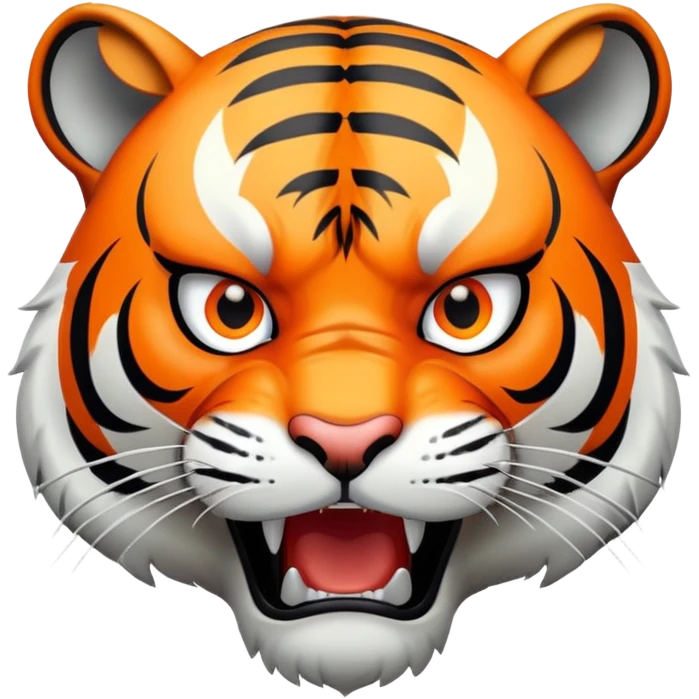 angry tiger face growling emoji