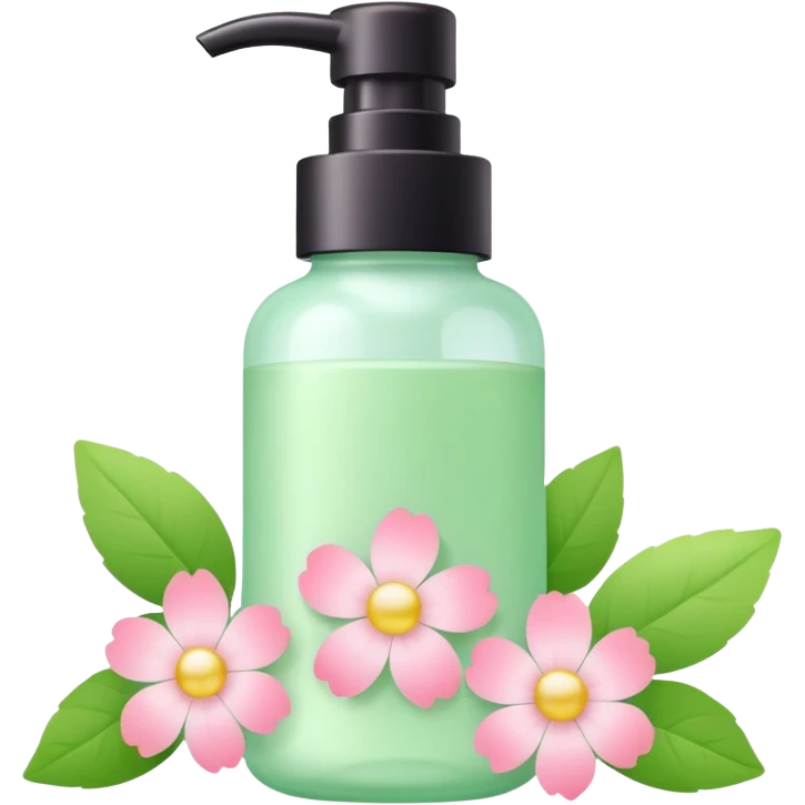 light green and pink floral skincare emoji