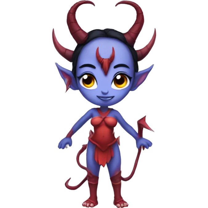 Meru the red skin succubus with horns and wings emoji