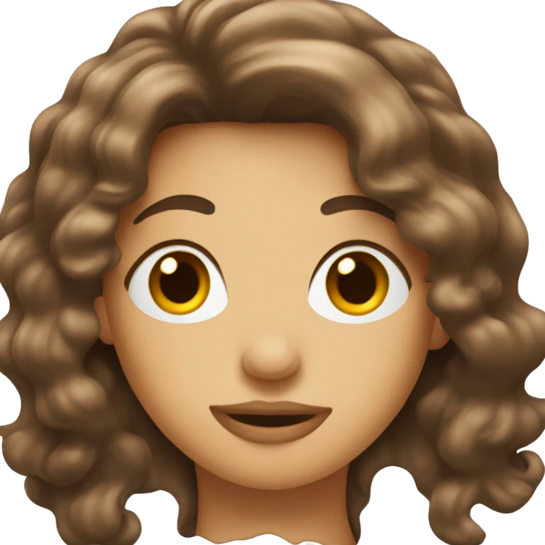 Iced coffee with brown haired wig on top emoji
