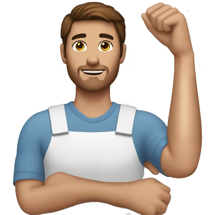 Brown hair man with cast on arm emoji