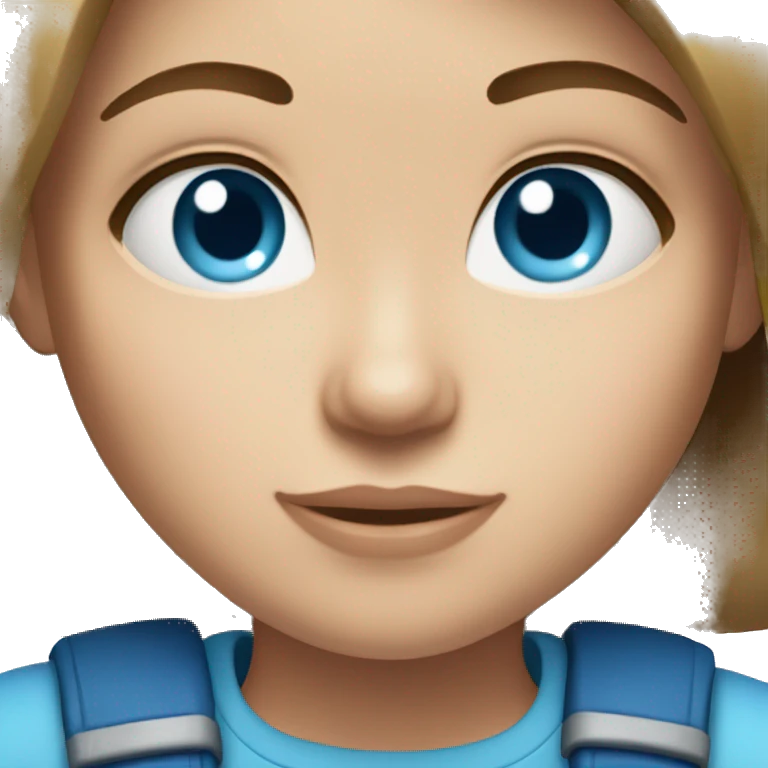 Brunette girl with straight hair and blue eyes and light skin emoji