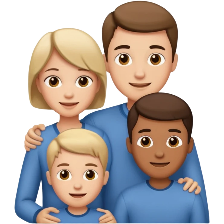 famille avec deux garcon emoji