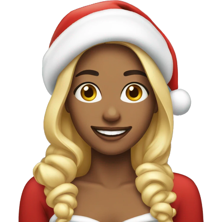 Beauty in a Santa hat emoji