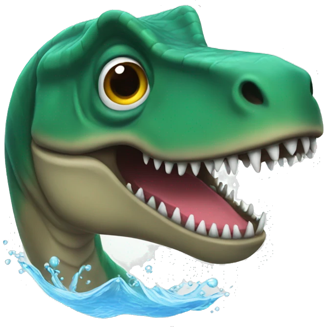 Trex swimming emoji