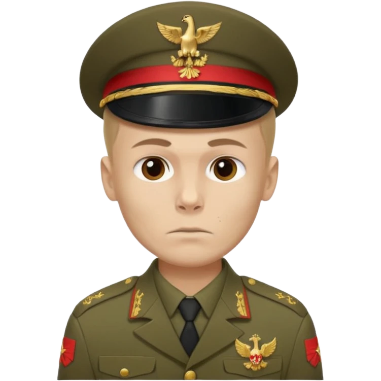 generate a realistic Russian soldier, but with a bare skull instead of a head emoji