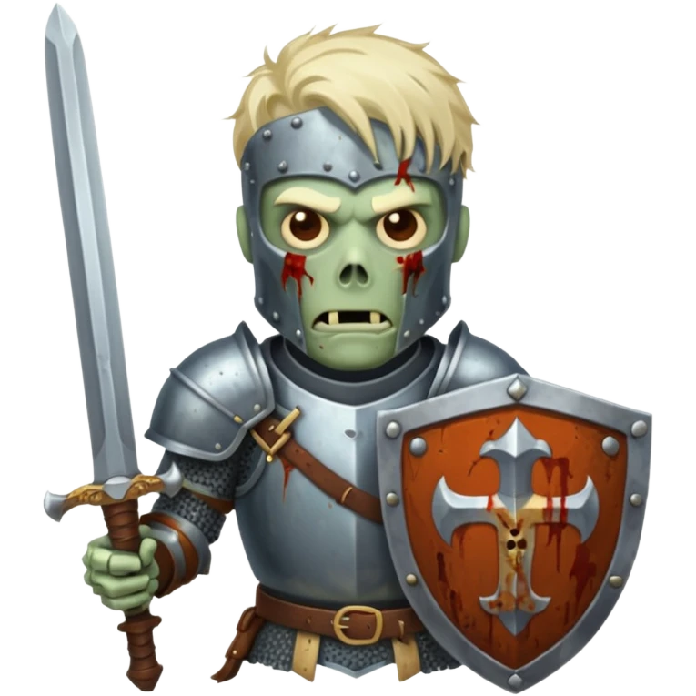 zombie Knight holding sword and shield emoji