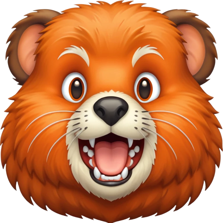 Orange beaver face emoji