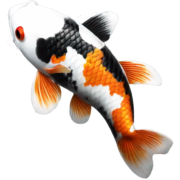 Black + Orange + White realistic koi fish  emoji
