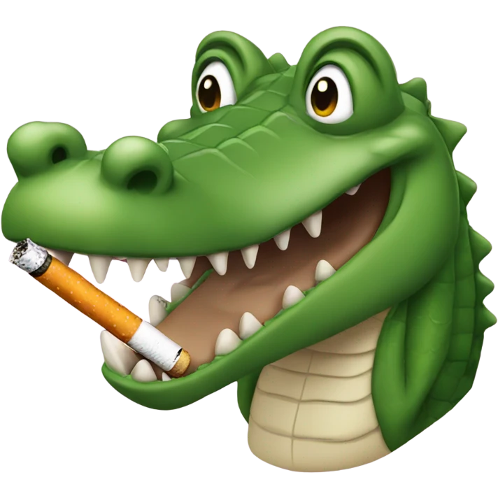 Alligator smoking a cigarette emoji