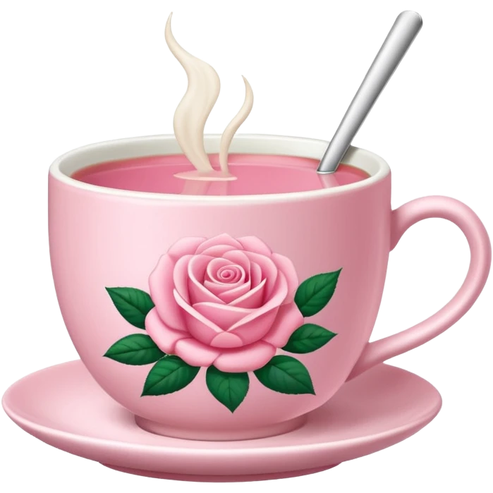 rose hot milk tea with tea cup ( no strraw) emoji