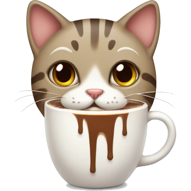Cat with a hot chocolate emoji