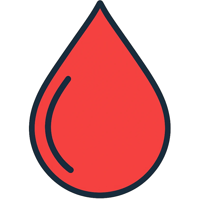 blood drop emoji, medical icon style, clean and intuitive emoji
