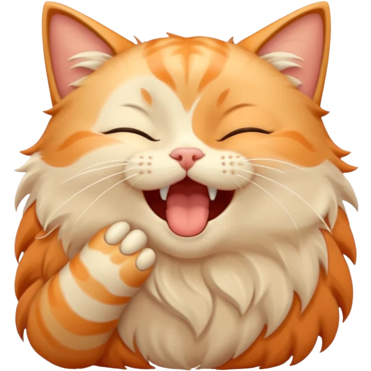 adorable sleepy cat yawning, fluffy, pastel colors, gentle morning vibe, emoji style emoji