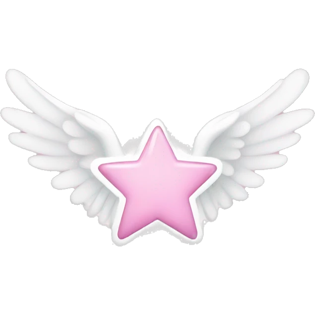Light pink star with white angel wings emoji