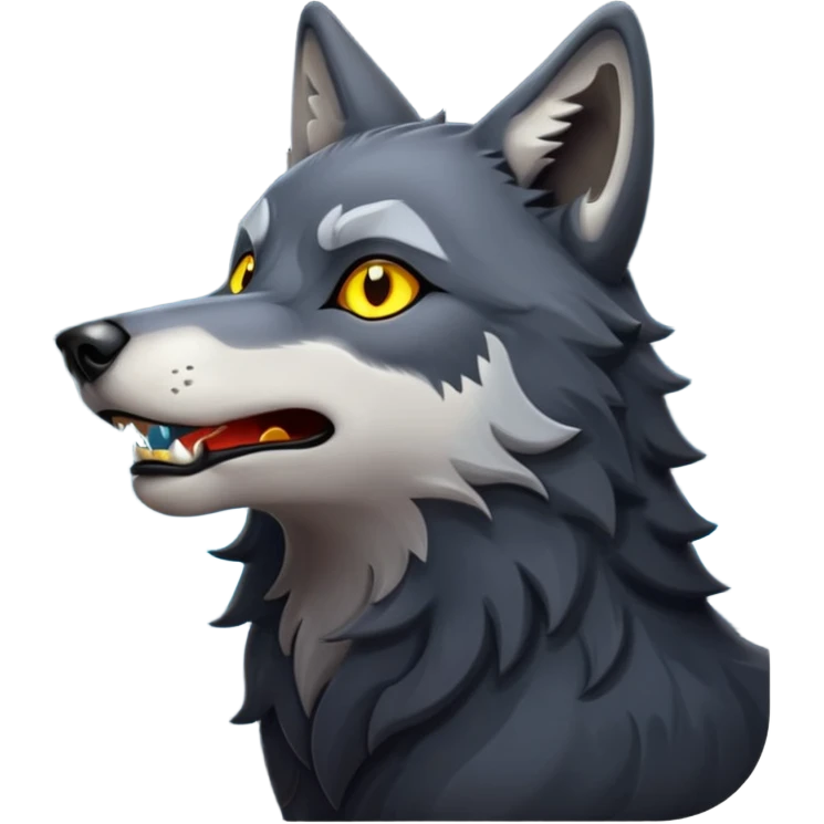 wolf making high sound on full moon emoji